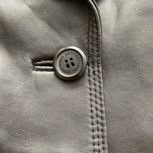 NWT Lady Hathaway 3 button leather jacket (blazer) M - Picture 5 of 12